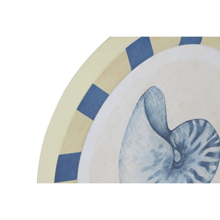 DKD Home Decor Set de 4 Decoraciones de Pared de Metal 30x30 cm, Azul y Blanco DKD Home Decor Set de 4 Decoraciones de Pared de Metal 30x30 cm, Azul y Blanco