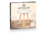 Giftdecor Mesa de Centro de Madera Decorativa con Mandala 40x40 cm, Altura 7.5 cm - Eucalipto en Blanco y Tono Madera (Set de 6)