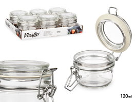 Vivalto Tarro de Conserva Hermético Pequeño 120 ml Transparente 11x7x8 cm (Set de 36)