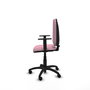 Silla de oficina Aýna con mecanismo Contacto permanente básico tapizada con Tela color Rosa. Equipada con Base poliamida negra, Brazos 1D y Ruedas de nailon 50 mm