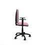 Silla de oficina Aýna con mecanismo Contacto permanente básico tapizada con Tela color Rosa. Equipada con Base poliamida negra, Brazos 1D y Ruedas de nailon 50 mm