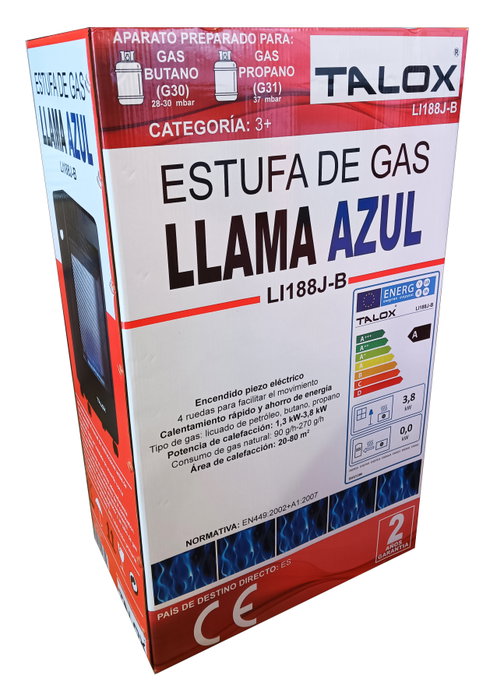 TALOX Estufa de Infrarrojos a Gas con Llama Azul Ref. LI188J-B