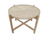 DKD Home Decor Mesa de Centro Paulownia y Ratán Marrón