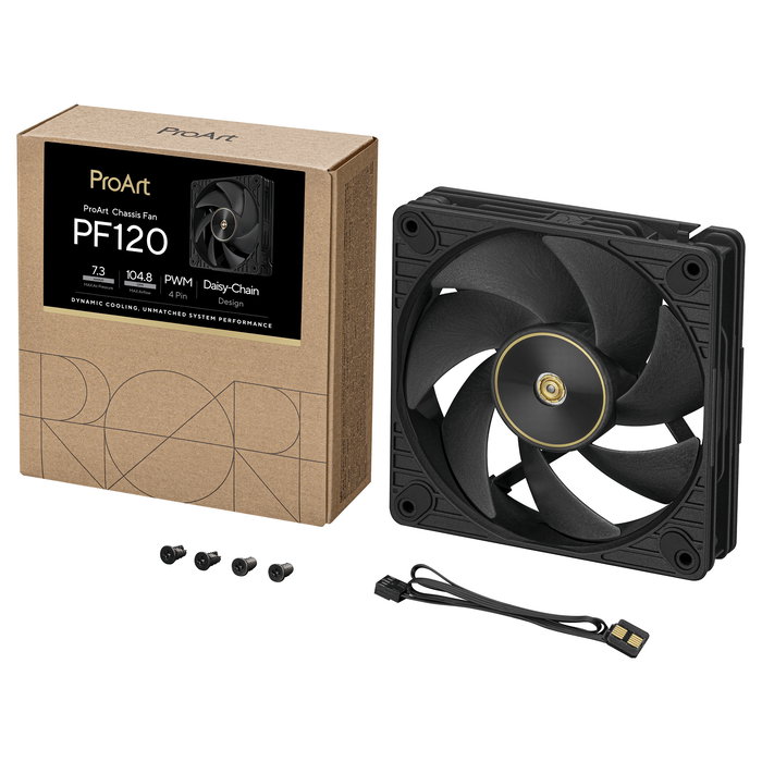 ASUS ProArt PF120 - Ventilador PWM 120mm Negro (3000 RPM, 104.8 CFM, FDB, 28mm)