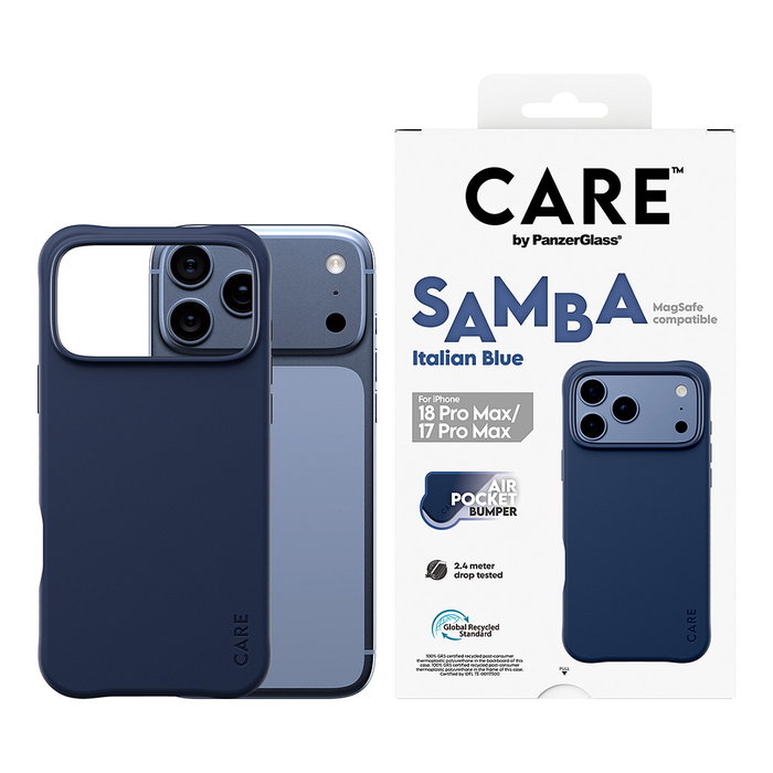 PanzerGlass Samba Case para iPhone 17 Pro Max y 18 Pro Max - Italian Blue PanzerGlass Samba Case para iPhone 17 Pro Max y 18 Pro Max - Italian Blue