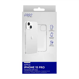 myway funda compatible con Apple iPhone 15 Pro transparente