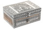 DKD Home Decor Joyero Árabe Plateado Marrón Madera y Aluminio 13 x 8 x 17.5 cm (2 Unidades)