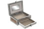DKD Home Decor Joyero Árabe Plateado Marrón Madera y Aluminio 13 x 8 x 17.5 cm (2 Unidades)