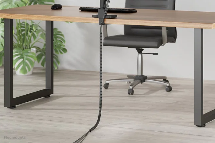 Neomounts ADS06-141BL Organizador de Cables Tubo Espiral Flexible Ø20mm con Clip Guía, Negro, 2 Metros