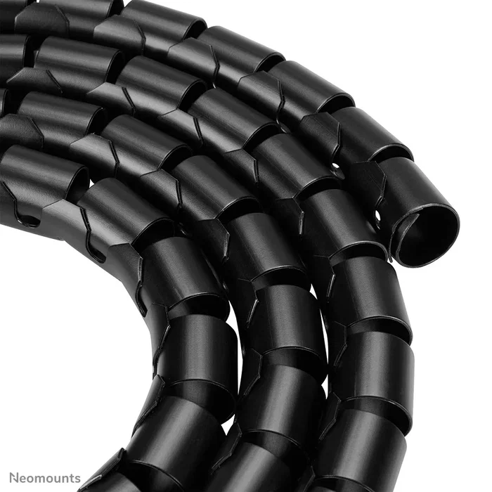 Neomounts ADS06-141BL Organizador de Cables Tubo Espiral Flexible Ø20mm con Clip Guía, Negro, 2 Metros