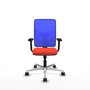 PIQUERAS Y CRESPO Silla de oficina Motilla con mecanismo Sincro, Naranja oscuro y Azul