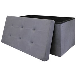 Home Deco Factory Banco Puf Plegable Gris Oscuro 76x38 cm