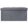 Home Deco Factory Banco Puf Plegable Gris Oscuro 76x38 cm