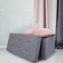 Home Deco Factory Banco Puf Plegable Gris Oscuro 76x38 cm