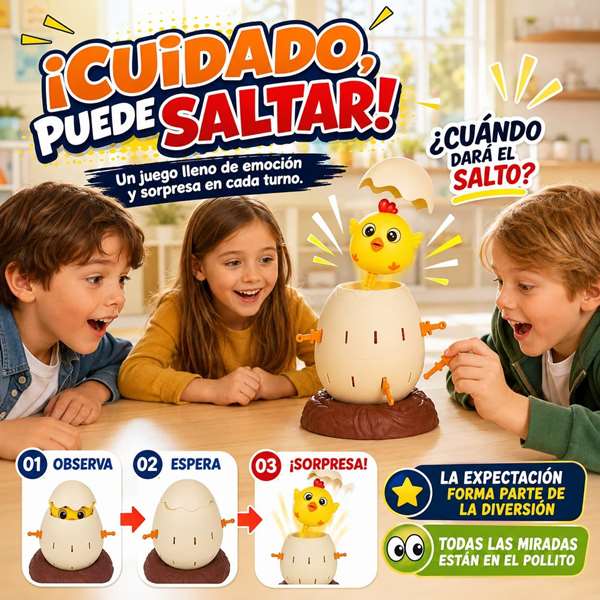 Jugatoys - enfamilia Juego ¡Pollito Saltarín!