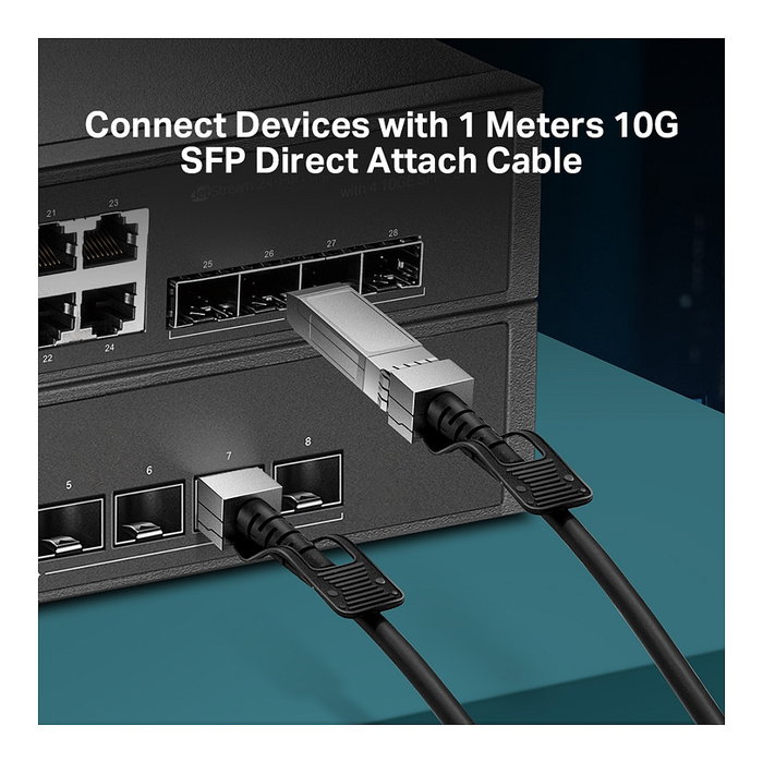 Tp-Link TL-SM5220-1M Cable de conexión directa SFP+ DAC de 1m, 10 Gbps, Negro