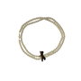 Shiseido Pulsera de metal base con perla blanca para mujer