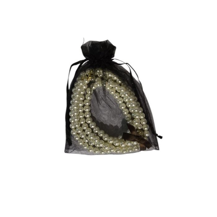 Shiseido Pulsera de metal base con perla blanca para mujer