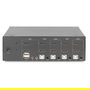 Digitus KVM-Switch 4-Port, Dual-Display 4K HDMI, Conmutador para 4 Computadoras, 2 Pantallas 4K a 60 Hz, USB 3.0, Control por Botón/Teclado (Referencia: DA-70966)