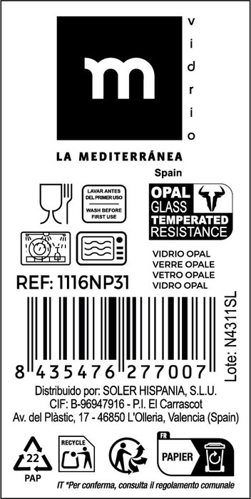 La Mediterranea Ensaladera Opal Temara 18cm