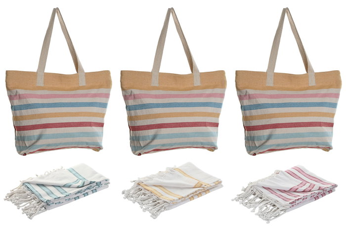 DKD Home Decor Bolso Mediterraneo Multicolor Set de 2 (3 Unidades) 12 x 36 x 37 cm DKD Home Decor Bolso Mediterraneo Multicolor Set de 2 (3 Unidades) 12 x 36 x 37 cm
