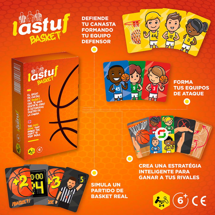 Deqube Lastuf Basket Juego de Cartas de Baloncesto para Niños y Adultos