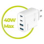 Mobile Origin PW22 Cargador GaN 40W 2x USB-C + 2x USB-A Blanco