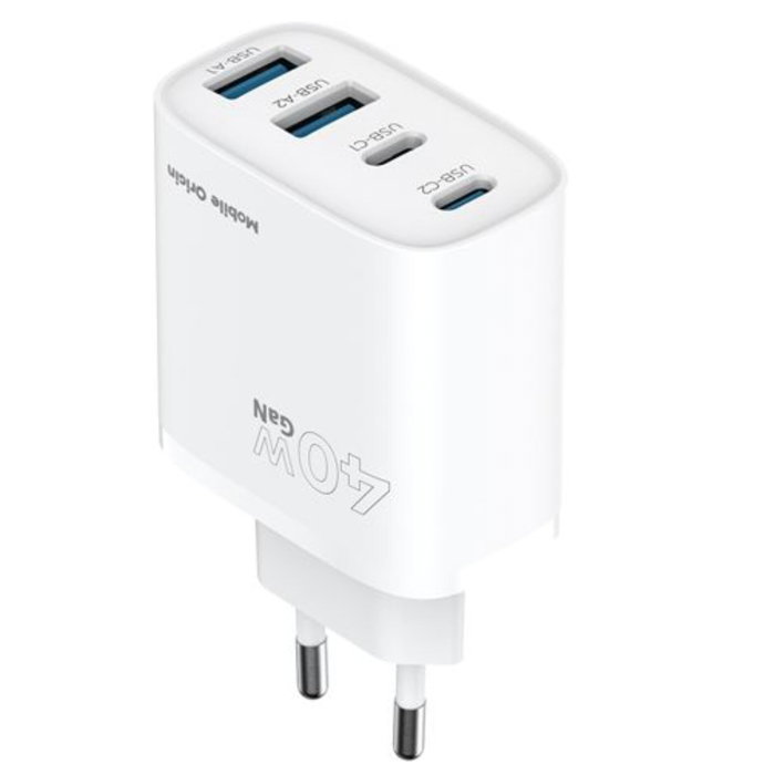 Mobile Origin PW22 Cargador GaN 40W 2x USB-C + 2x USB-A Blanco