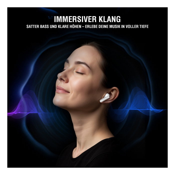 4smarts SkyBuds Pro Auriculares Inalámbricos con Cancelación Activa de Ruido (ANC) y Estuche Negro