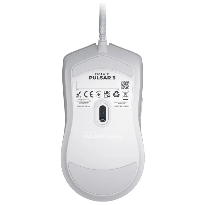 Hator Pulsar 3 HTM611 Ratón Gaming Blanco, Cableado, RGB, 12000 DPI