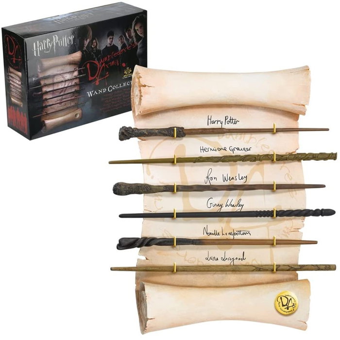 The Noble Collection Réplica Harry Potter Colección 6 Varitas Ejército Dumbledore Harry Hermione Ron Ginny Neville Luna
