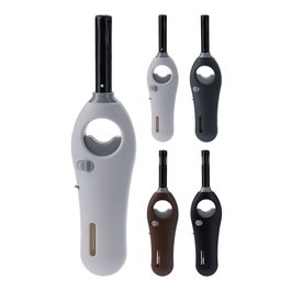 Basics Mechero Electrónico Recargable con Bloqueo y Llama Regulable, Colores Surtidos