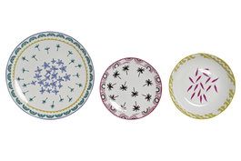 DKD Home Decor Vajilla Africa Azul de 18 piezas en Porcelana