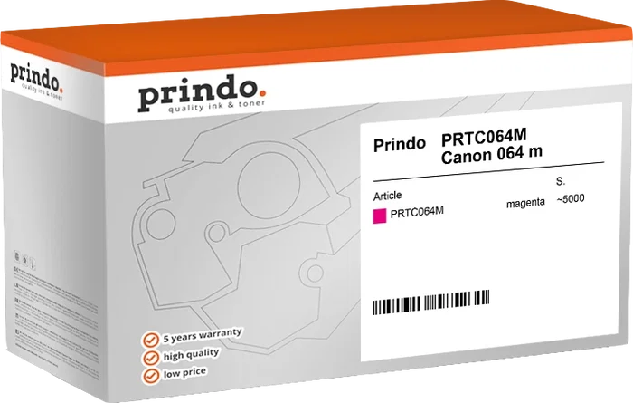 Prindo Classic Tóner Magenta Compatible con Canon 064 ~5.000 Páginas Prindo Classic Tóner Magenta Compatible con Canon 064 ~5.000 Páginas