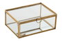 DKD Home Decor Joyero Glam Colección Golden Glam Metal y Cristal Dorado 14 x 10.3 x 5.8 cm