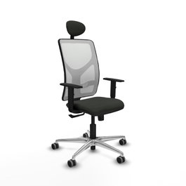 PIQUERAS Y CRESPO Silla de oficina Motilla con mecanismo Sincro, Negro y Blanco