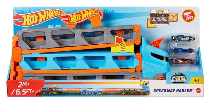 Hot Wheels Super Transportador Expandible con Pista de Carreras de 182 cm Hot Wheels Super Transportador Expandible con Pista de Carreras de 182 cm