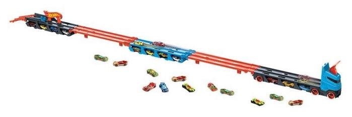 Hot Wheels Super Transportador Expandible con Pista de Carreras de 182 cm Hot Wheels Super Transportador Expandible con Pista de Carreras de 182 cm
