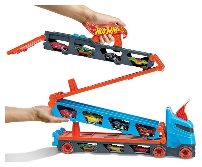 Hot Wheels Super Transportador Expandible con Pista de Carreras de 182 cm Hot Wheels Super Transportador Expandible con Pista de Carreras de 182 cm