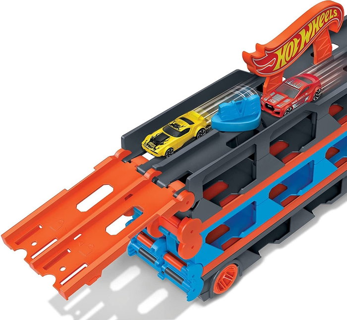 Hot Wheels Super Transportador Expandible con Pista de Carreras de 182 cm Hot Wheels Super Transportador Expandible con Pista de Carreras de 182 cm