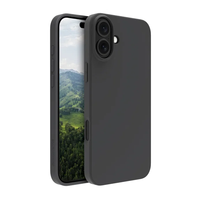 Dbramante1928 Carcasa Trasera Greenland para Apple iPhone 16 Plus - Plástico Reciclado Negro, Resistente a Impactos y Polvo, Carga Inalámbrica, 17 cm (6.7")