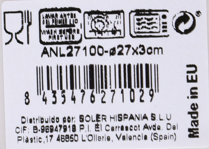 Fuente Redonda Anllo Nordic Ivor Ø27 cm La Mediterranea (6 Unidades)