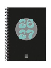Finocam Agenda Escolar Catalan Cool 2026-27 con Espiral Negra