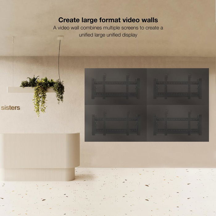 Tooq Soporte de Pared Video Wall VESA para Pantallas de 54 a 70 Pulgadas (137,2-177,8 cm) - Hasta 70 kg, Montaje 200x200 a 800x400 mm, Negro