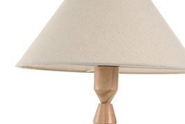 DKD Home Decor Lámpara Sobremesa Marrón Crudo Geométrico 40x40x72 cm Hevea Lino
