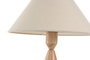 DKD Home Decor Lámpara Sobremesa Marrón Crudo Geométrico 40x40x72 cm Hevea Lino