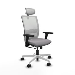 PIQUERAS Y CRESPO Silla de oficina Haches con mecanismo Sincro/Traslack Gris y Blanco
