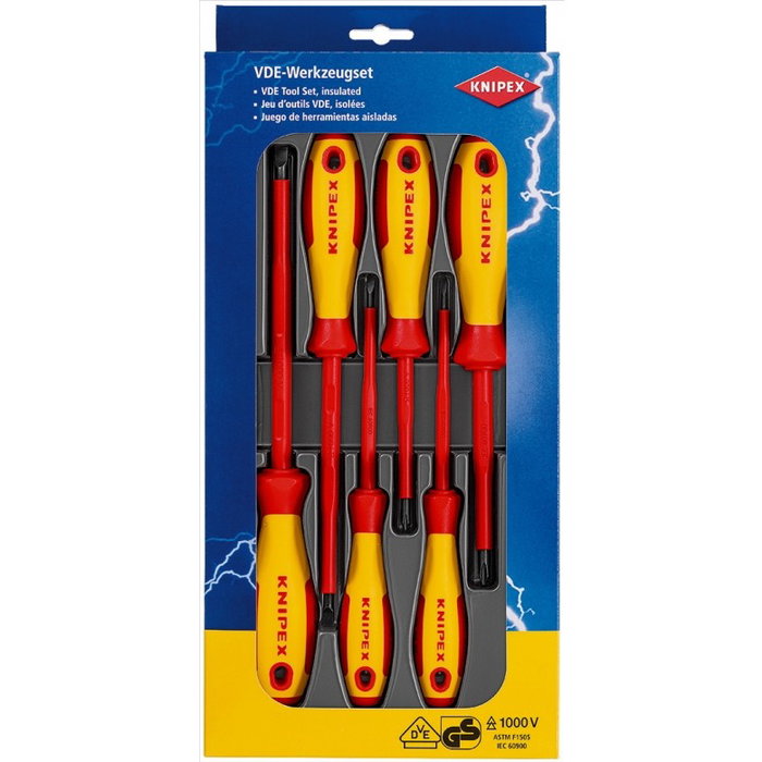 Knipex Juego de Destornilladores Aislados 1000V 6 Piezas Knipex Juego de Destornilladores Aislados 1000V 6 Piezas