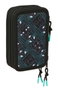 Safta Plumier Triple Estuche Escolar con 37 Piezas, Capacidad 12.5 x 19.5 x 5.5 cm, Para Material de Oficina y Papelería