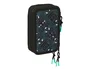 Safta Plumier Escolar Minecraft Triple Cremallera 37 Piezas con Pantalla, Dimensiones 195x125x55 mm